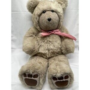 VINTAGE DERI CARTIER BEAR COMPANY 1985  "BABY BEAR" TAN TEDDY 24” STUFFED ANIMAL